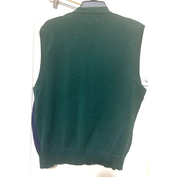 Cypress Links Golf Sweater Vest Men’s XL Button Front colorblock Cotton USA - Picture 5 of 6